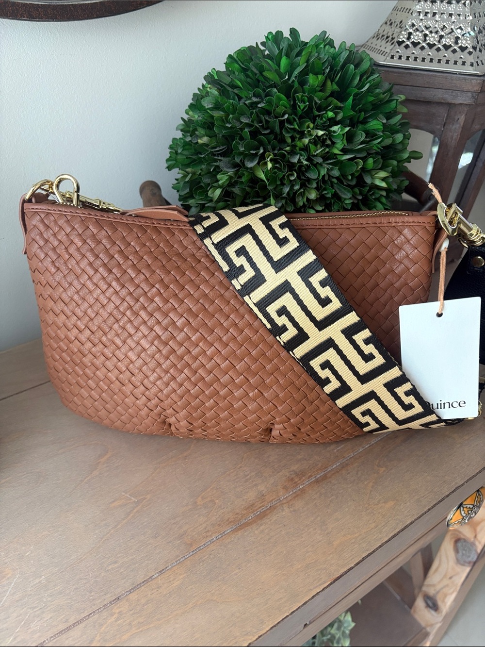 🌸QUINCE ITALIAN HANDWOVEN SMALL CROSSBODY BAG NWT🌸PLUS EXTRA STRAP. PRICE FIRM - Picture 4 of 16